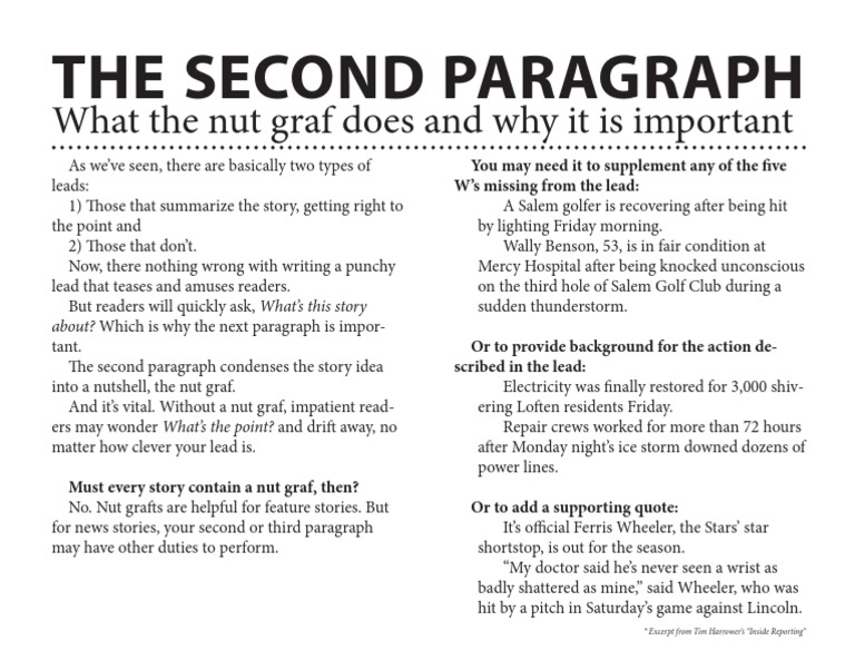 Importance of the Nut Graf in Writing | PDF