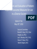 Development and Evaluation of Patient-Reported Outcome Measures For Use in A Diverse Society