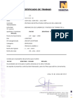 Certificado de Trabajo