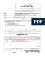 Disouq Fields Managers HSE Audit: SRV UA UC