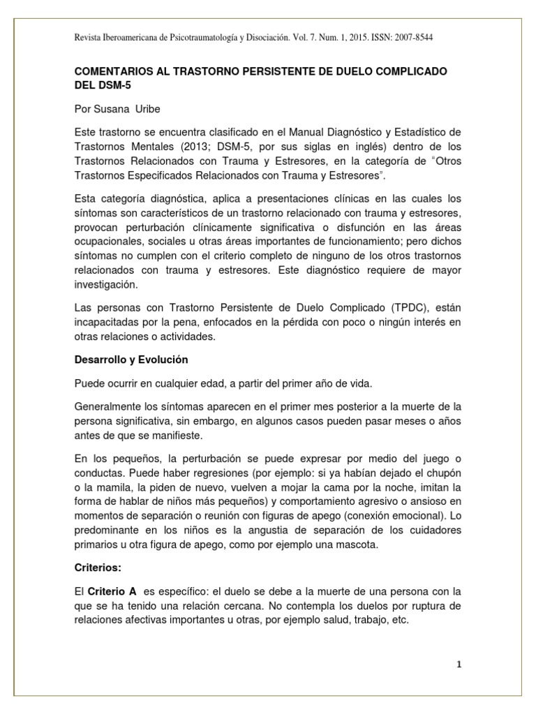 Duelo Complicado Dsm 5