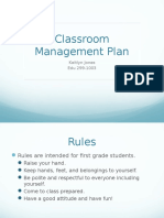 Classroom Management Plan