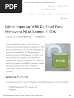 Cómo Importar WBS de Excel Para Primavera P6 Utilizando El SDK P6