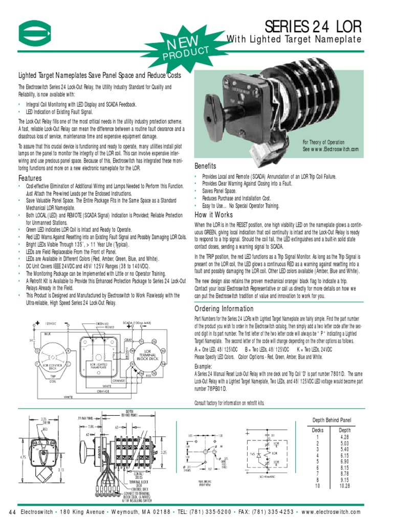 2.33. Electroswitch 7803g PDF Relay Light Emitting Diode