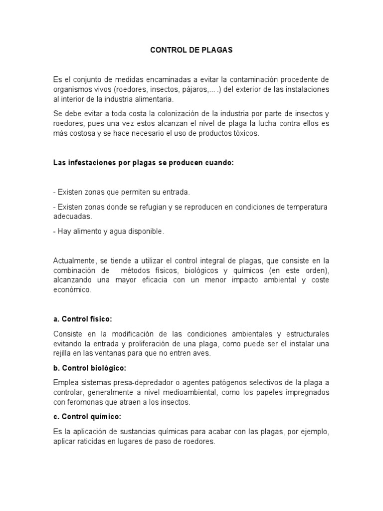 Control de Plagas | PDF | Plaga (organismo) | Insectos