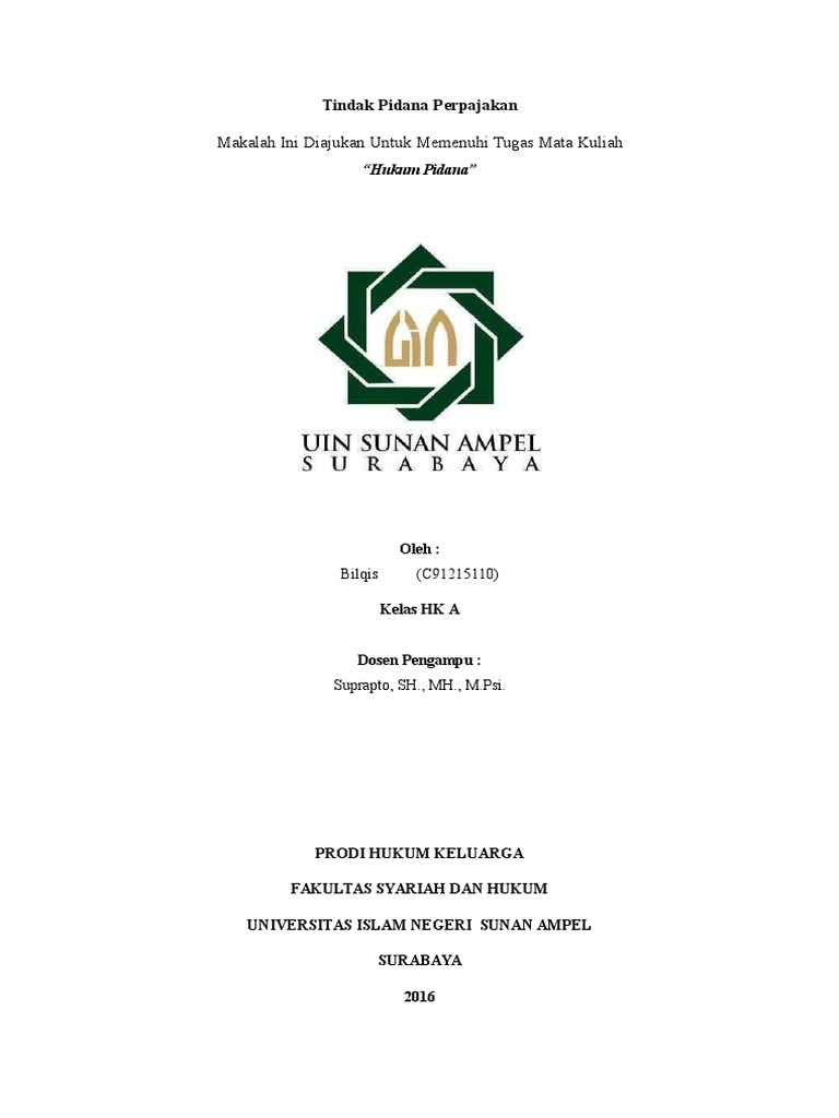 Tindak Pidana Perpajakan