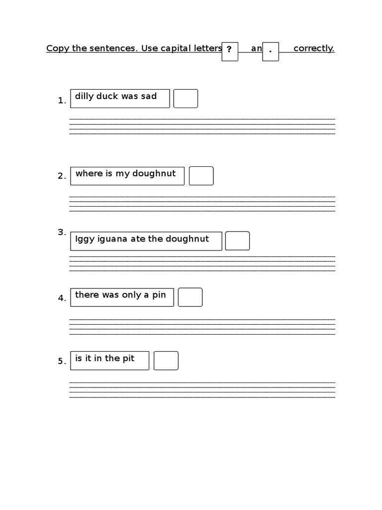 Sentence Copying Instructions | PDF | Language Arts & Discipline