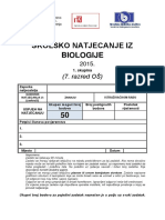 SKOLSKO NATJECANJE - BIOLOGIJA-7.r. Zadaca Skolsko Bio 2015
