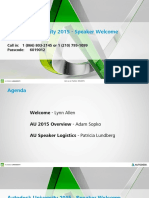 AU2015 Speaker Welcome Webcast