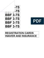 BBF 3-7S BBF 3-7S BBF 3-7S BBF 3-7S BBF 3-7S BBF 3-7S: Registration Cards Waiver and Insurance