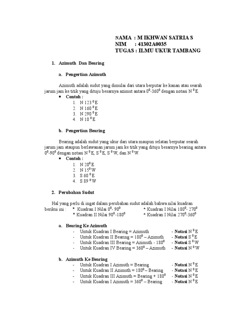 Tugas Ilmu Ukur Tambang