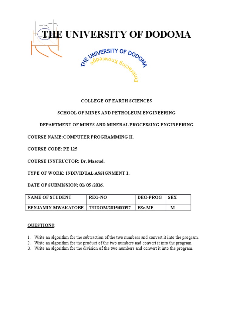 Computer Programming II Assignment | PDF
