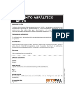 Cemento Asfaltico AC-20 (Bitafal) PDF