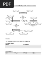 Assignment 2: To Convert ER Diagram To Relational Schema