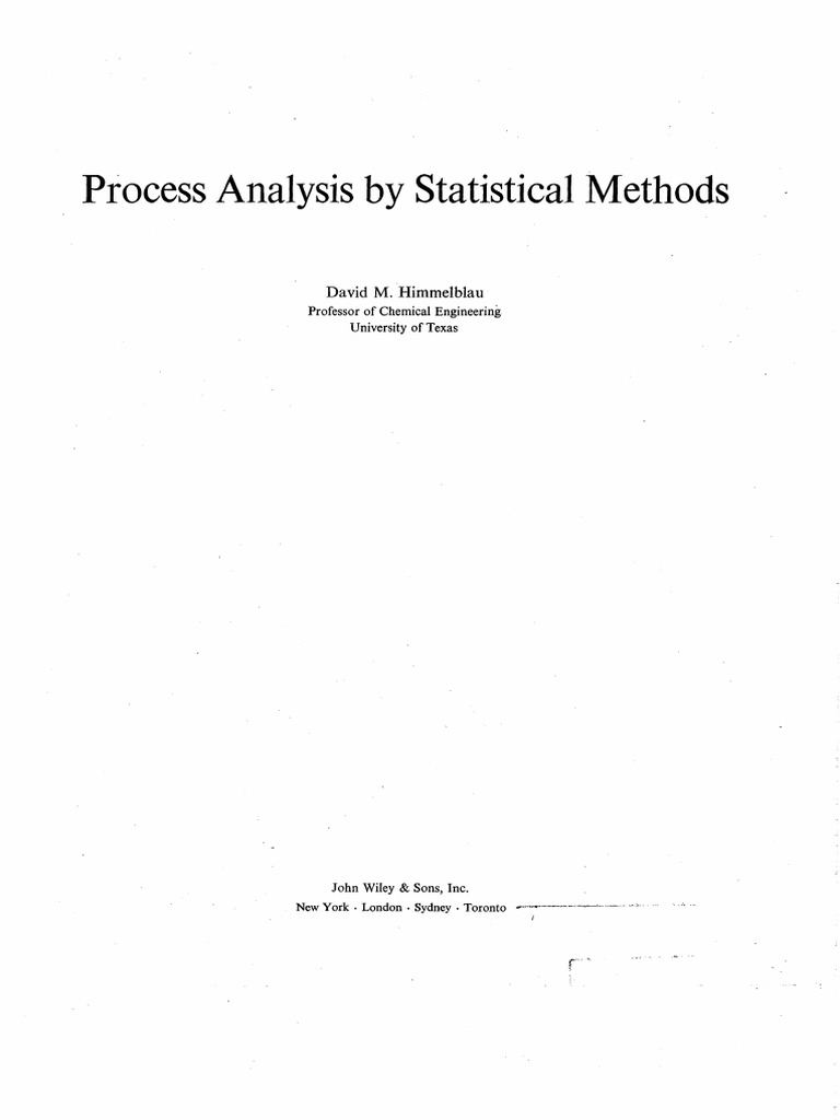 Process Analysis by Statistical Methods D. Himmelblau | PDF | Least ...