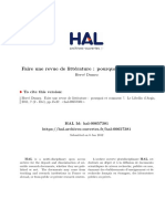 Pages 15 A 27 - Dumez H. - 2011 - Faire Une Revue de LittA Rature. - Libellio Vol. 7 NA 2