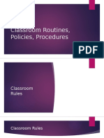 Classroom Routines Policies Procedures