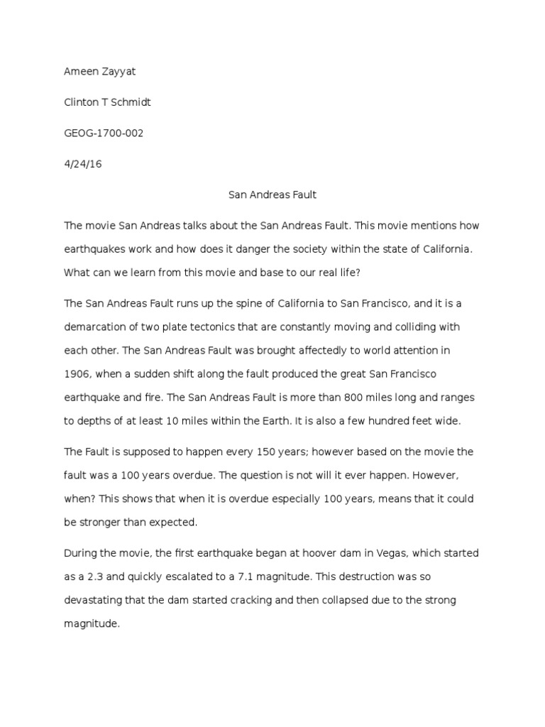 San andreas movie summary essay image