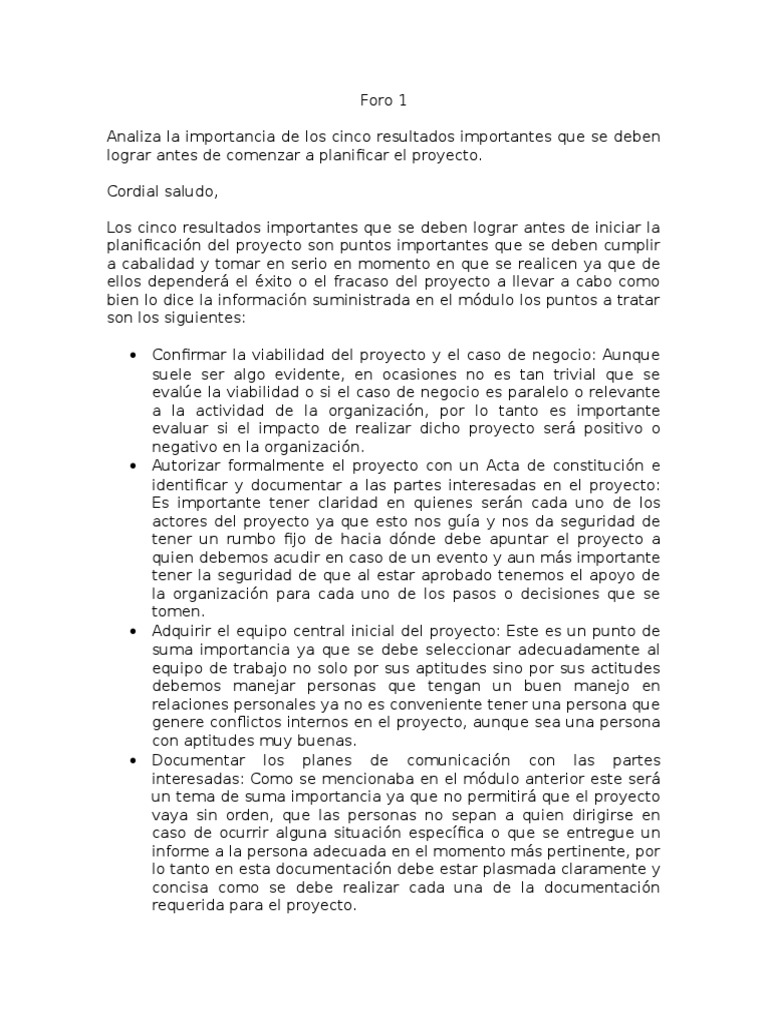 Claves para Planificar un Proyecto Exitoso | PDF | Planificación | Toma ...