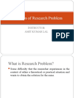 Selection of Research Problem