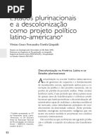 URQUIDI, Vivian - Estados Plurinacionais e Descolonização Como Projeto Político Latino-Americano