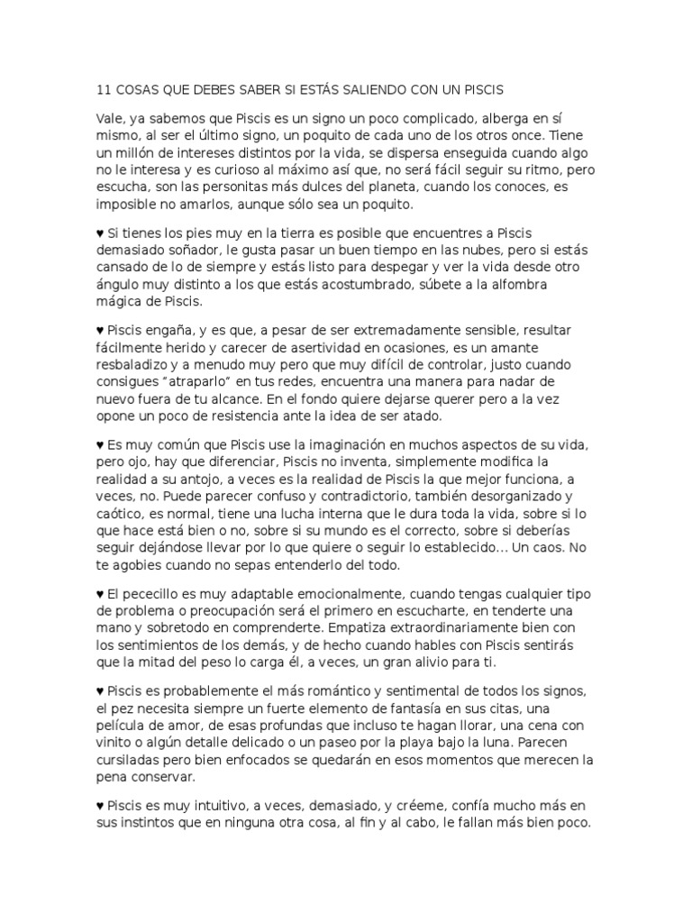 La complejidad de amar a Piscis | PDF | Amor | Verdad