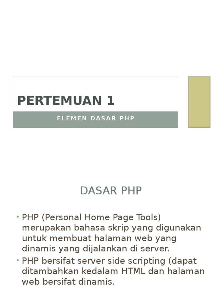 Dasar-dasar Pemrograman PHP | PDF