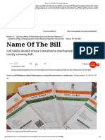 Name of The Bill - The Indian Express