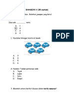 Ujian Bulanan Matematik Tahun 1