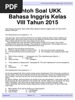 Soal Contoh Soal UKK Bahasa Inggris Kelas VIII Tahun 2015