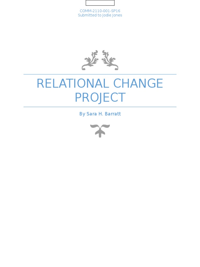 Personal Change Proposal Final Paper | PDF | Habits | Nonverbal ...