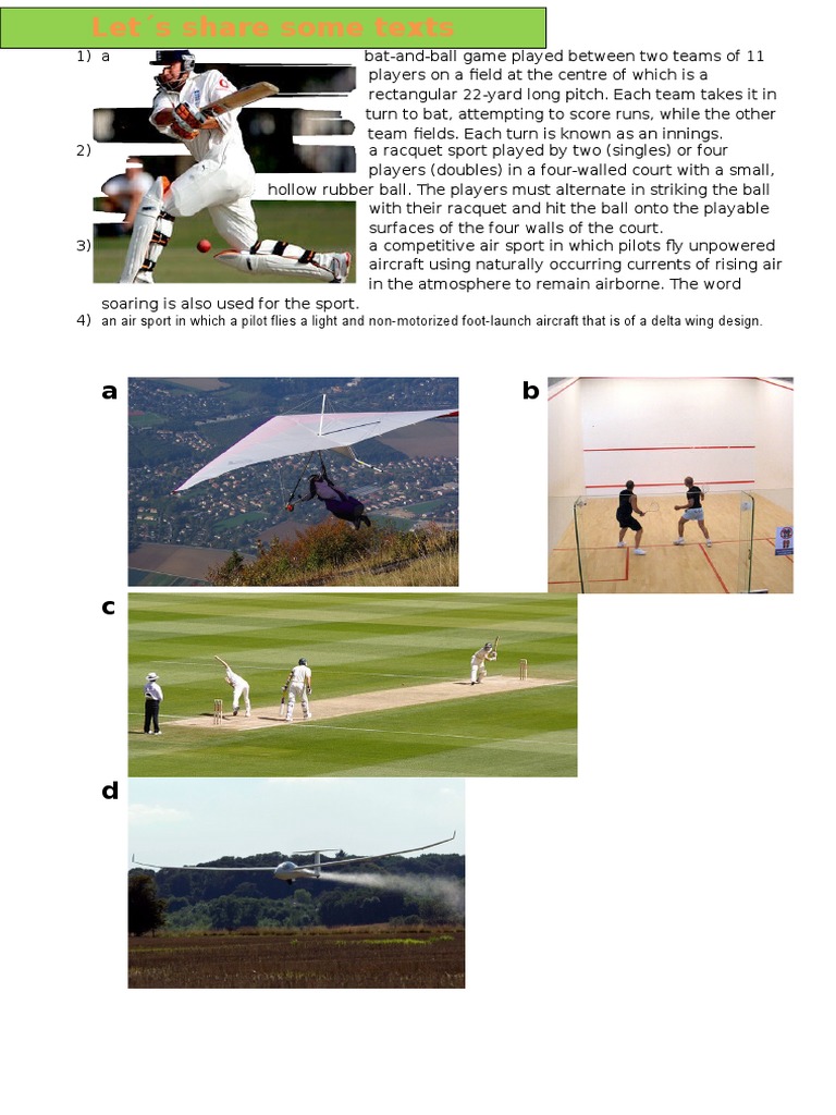 Overview of Popular Sports and Activities | PDF | Sports & Recreation ...