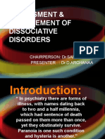 Assessment & Management of Dissociative Disorders: Chairperson: DR - Safeekh A.T. Presenter: Dr.D.Archanaa
