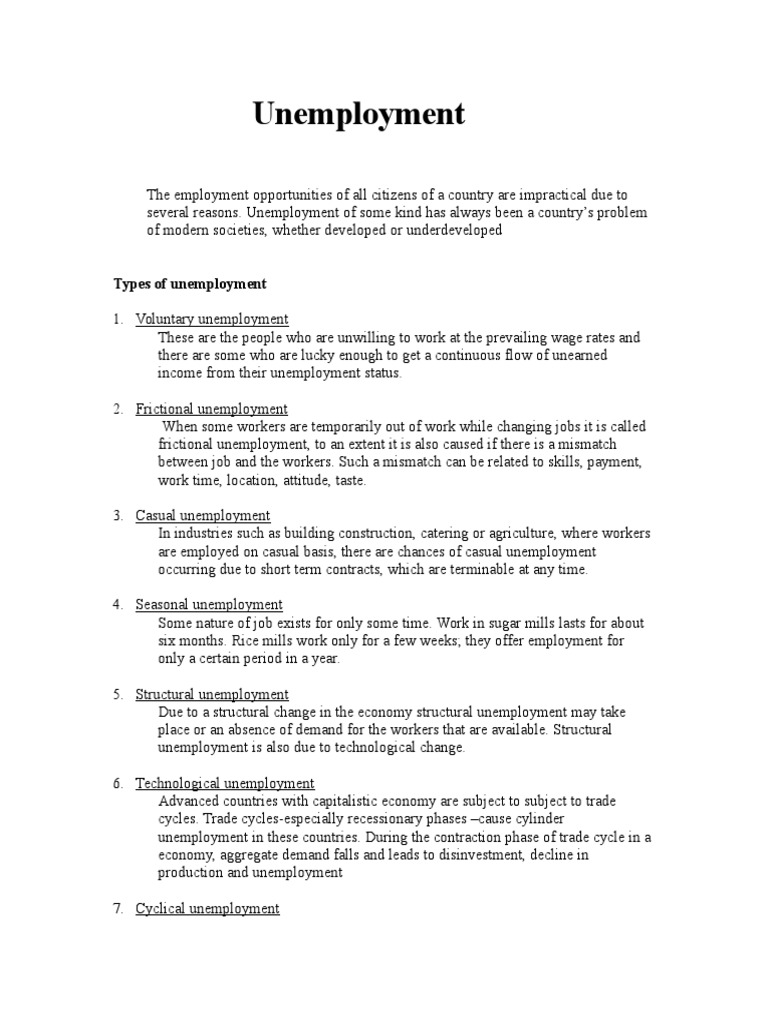 Unemployment Assignment | PDF | Unemployment | Social Science