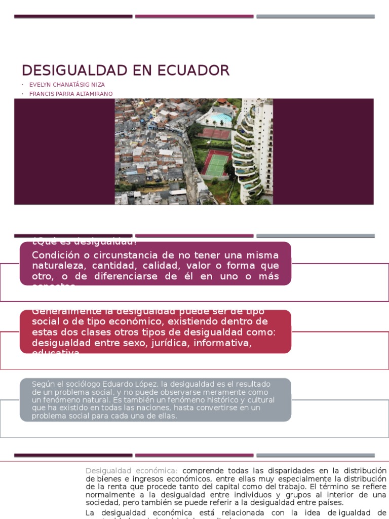 Desigualdad Social en Ecuador | PDF | Desigualdad social ...