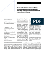 034120 Pharmacokinetics of Meropenem During Intermittent and Continuous Intravenous Application in Patients Treated by Continuous Renal Replacement Therapy