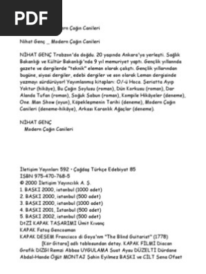 nihat genc modern cagin canileri