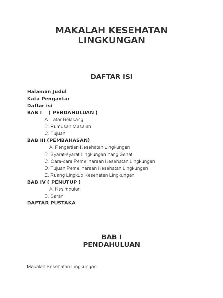 Makalah Kesehatan Lingkungan