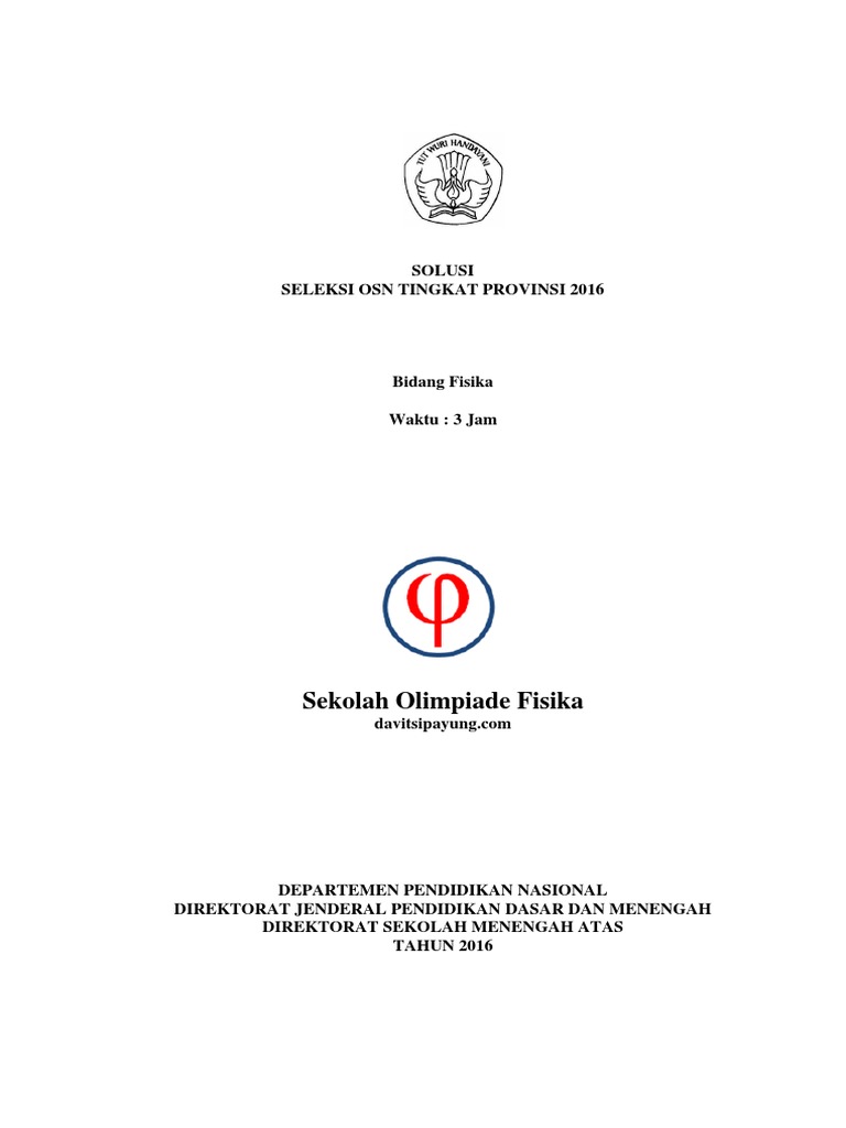 Solusi Osp Fisika Sma 2016