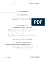 Stochastic Modelling 2000-2004