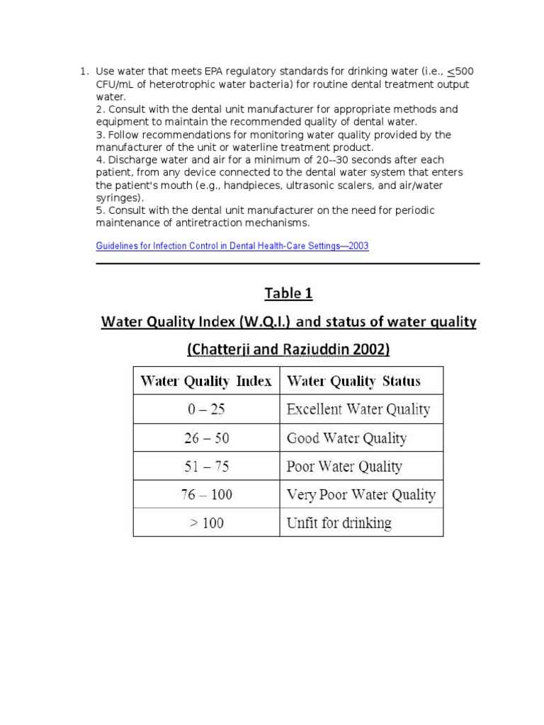 Guidelines For Infection Control in Dental HealthCare Settings2003