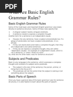 What Are Basic English Grammar Rules