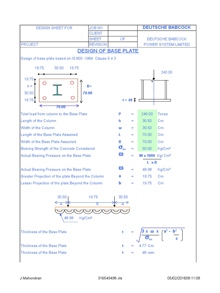 Base Plate Calculation | Civil Engineering | Building Engineering