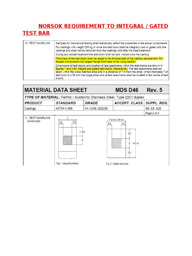 Integral Test Block Size For NORSOK | PDF