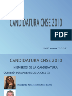 Programa de La Candidatura CNSE 2010