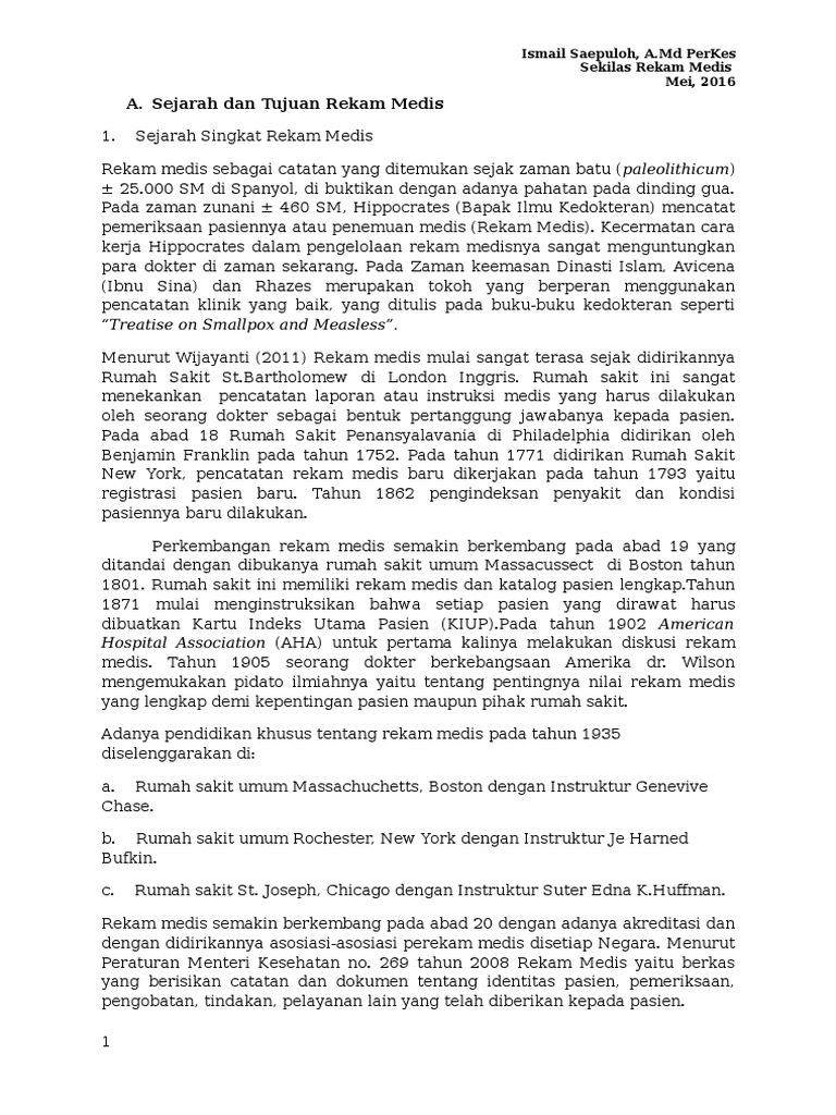 Rangkuman Rekam Medis