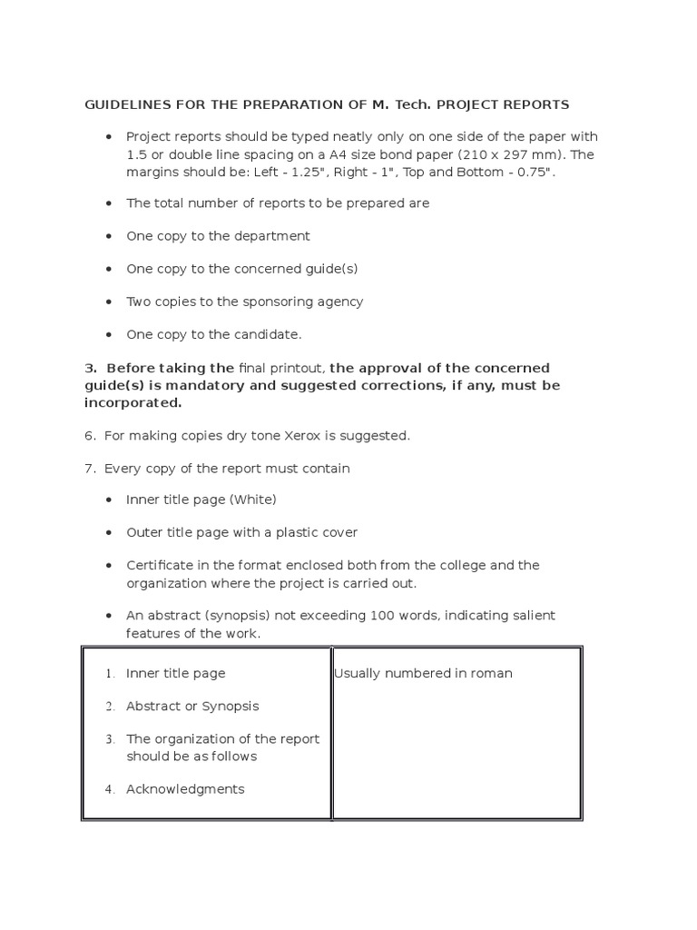 M.Tech Project Report Preparation Guidelines | PDF | Thesis | Software