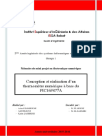 Conception Et Réalisation D'un Thermomètre Numérique À Base Du PIC16F877A