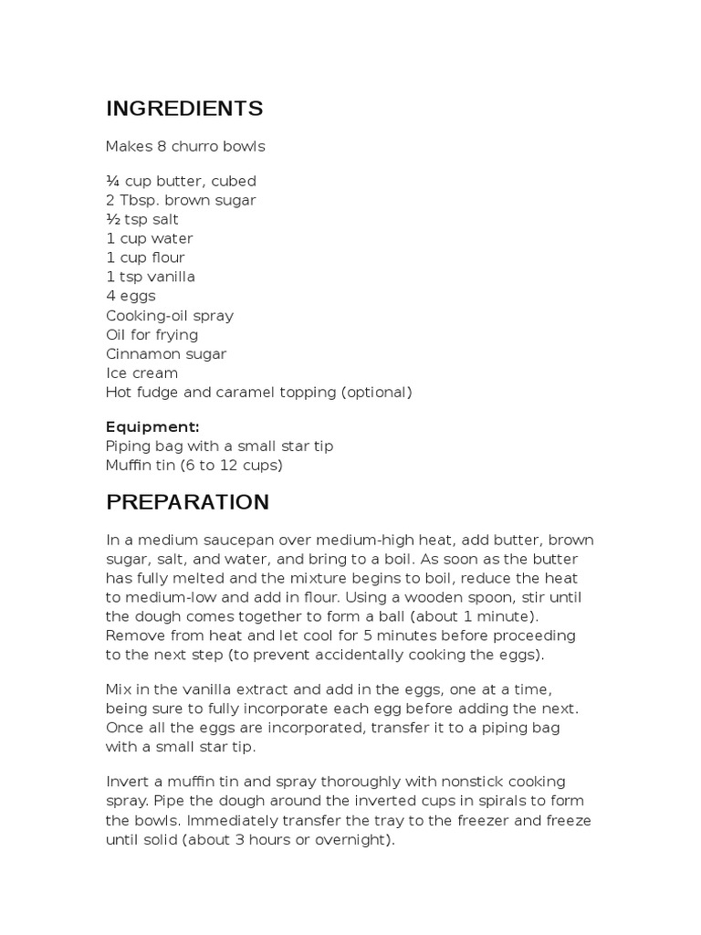 Ingredients: Equipment | PDF