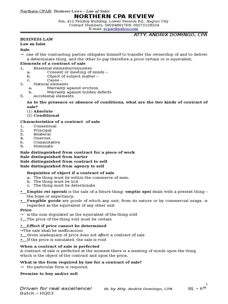 Hq03 Sales | PDF | Bill Of Lading | Breach Of Contract